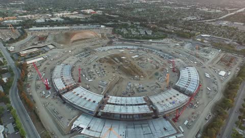 Drone captures magnitude of Apple's 'Mothership' headquarters