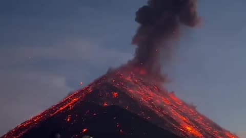 People capturing volcano eruption from close