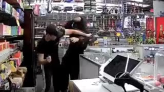 Store owner defends himself with a knife