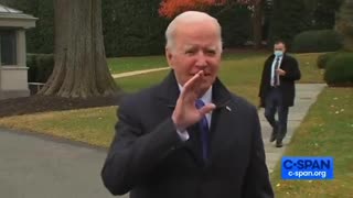 Biden SHUSHES the Press As They Shout Questions at Him