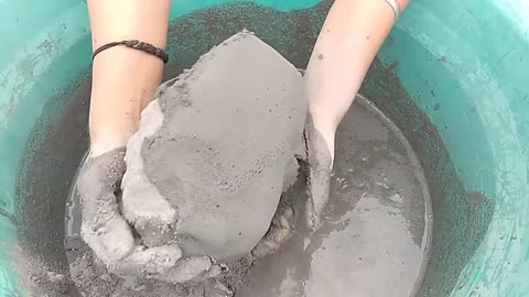 Sand cement slabs shave/craving and crumble in lots of water with creamy paste play,#ASMR