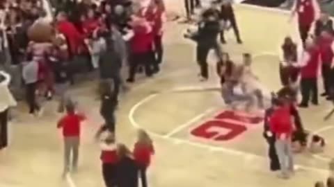 Caitlin Clark gets run over by an Ohio State fan on the court !! #basketball #caitlinclark #ohio