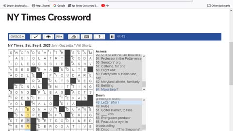 NY Times Crossword 5 Aug 23, Saturday