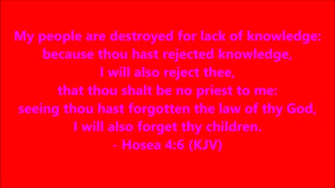 Godliness | Hosea 4:6 - RGW Knowledge Teaching