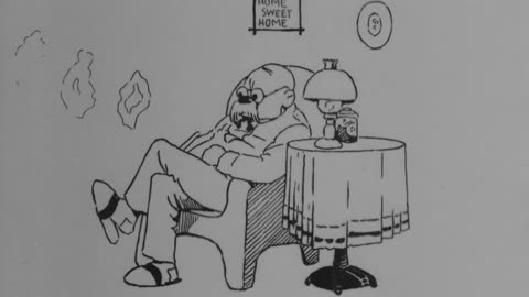 "Dreamy Dud Resolves Not To Smoke" (1915 Original Black & White Cartoon)