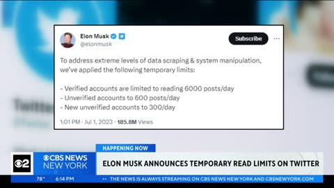 Elon Musk announces temporary read limits on Twitter