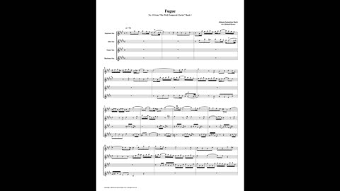 J.S. Bach - Well-Tempered Clavier: Part 1 - Fugue 13 (Saxophone Quartet)