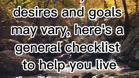 "Living Your Dream Life Checklist"Live Life to the fullest