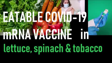 IF THEY CAN'T STARVE US OUT - LOOKS LIKE THEY WILL BE FEEDING US VACCINES - MRNA IN FOOD WE EAT !!