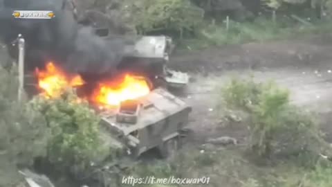 ‼️🇷🇺⚡️ Footage of the destruction of enemy armored vehicles by a Russian tank.