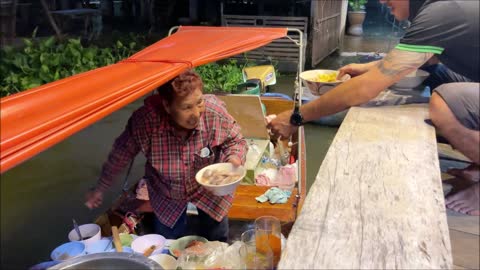 Best Boat Noodle Soup Koh Kret Chao Phraya river Thailand