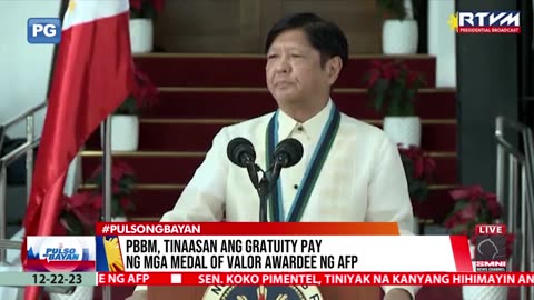 PBBM, tinaasan ang gratuity pay ng mga Medal of Valor o Awardee ng AFP