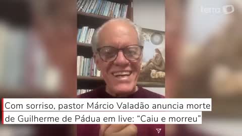 Com sorriso, pastor anuncia morte de Guilherme de Pádua em live: “Caiu e morreu”