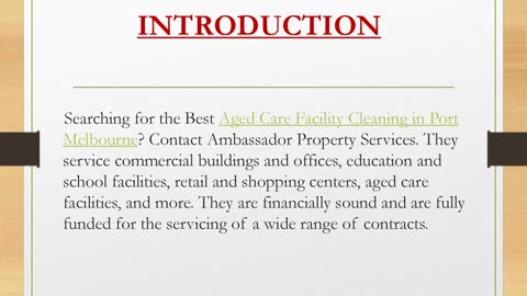 Best Aged Care Facility Cleaning in Port Melbourne