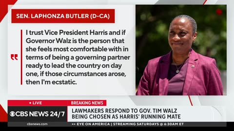 Lawmakers react to Tim Walz's selection as Kamala Harris' running mate