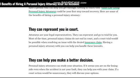 They can represent you in court || Benefits of hiring a personal injury attorney