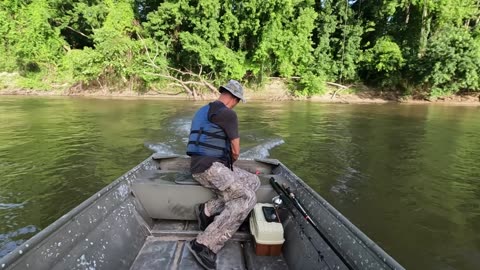 Camp on river, severe weather