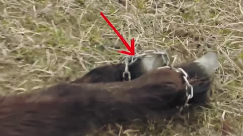 Moments After A Man Rescues This Chained Wild Horse