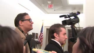 Rep. Santos tells reporters he will not resign following Nassau County Republican meeting