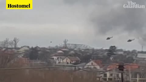 Footage shows Russian helicopters engaging with forces in Ukraine