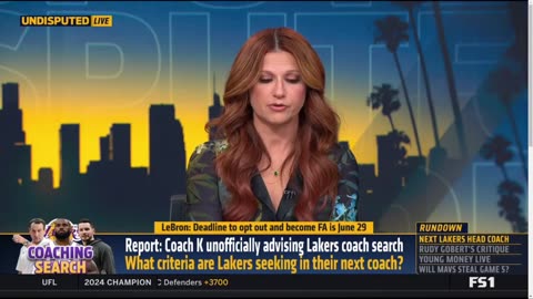 UNDISPUTED Skip Bayless reacts Coach K unofficially advising Lakers coach search