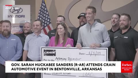 Gov. Sarah Huckabee Sanders Delivers Remarks At Crain Automotive Event In Bentonville, Arkansas