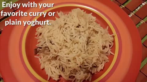 How to make Onion Rice Pilaf or Plain Rice Pulao