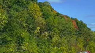 Countryside driving on the first day of Fall