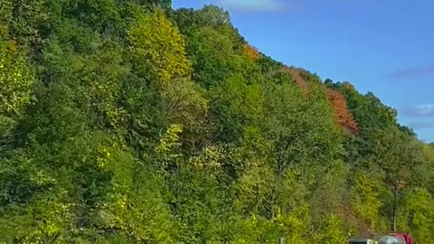 Countryside driving on the first day of Fall