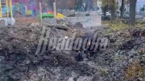 The footage shows the aftermath in Shevchenko Park.