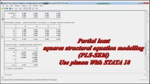 Partial least squares structural equation modelling (PLS-SEM) Use plssem With STATA 18