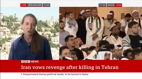 BBC : Moruners gather for Hamas leader Ismail funeral in Doha, Qatar