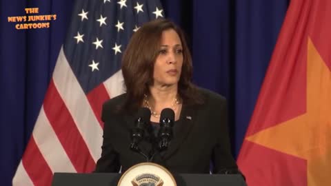 VP Harris laughs when a reporter says the next question will be on Afghanistan.