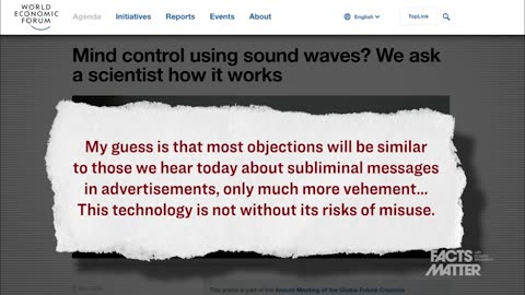 WEF Explores Using Ultrasound As A Mind Control Tool