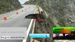 Traffic Moving on California Highway After Lane Collapsed During Storm