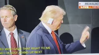 Trump appears with bandages to his ear at the RNC for the first time since the attempt on his life