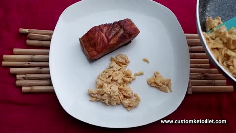 **BEST** Keto Diet Recipe - Fried Salmon with Scrambled Egg