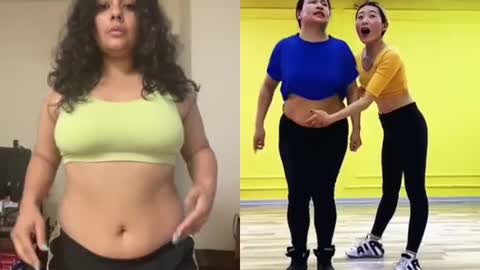 See this tummy workout duet and observe the synchronization of motivated persons.