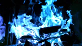 Beautiful Blue Fireplace Flames! music remix