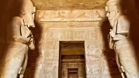 Inside the Temple of Abu Simbel, Aswan, Egypt.