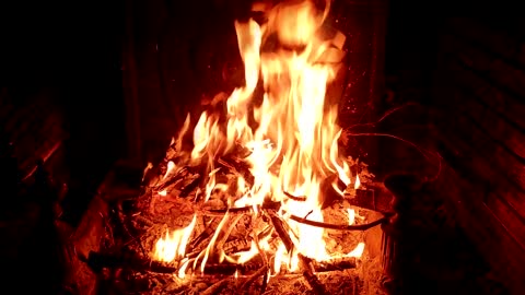 Relaxing Fireplace Sounds - Burning Fireplace & Crackling Fire Sounds