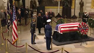 Trump salutes Bush's casket in Capitol rotunda