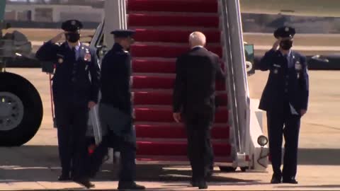 Biden Stumbles Multiple Times and Falls as He Climbs Air Force One Stairs