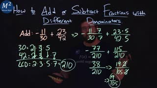 How to Add or Subtract Fractions with Different Denominators | -11/30+23/42 | Part 5 of 6