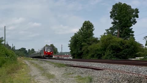 Amtrak #161 passes CSX M409 w/UP Trio!