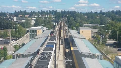 Looking at 2 Line Light Rail at Bellevue Station