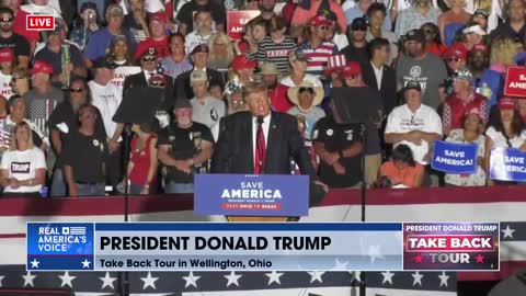 President Trump talks about our American ancestors at the #TakeBackTour in Wellington, Ohio