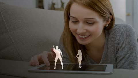 Dancing couple tablets animation 3d