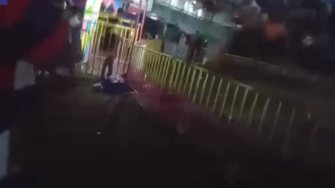 Shocking moment 13-year-old boy is flung from fairground swing ride