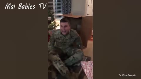 Excited Babies Reactions When Soldier Comes Home 🥰 Funny Baby And Daddy